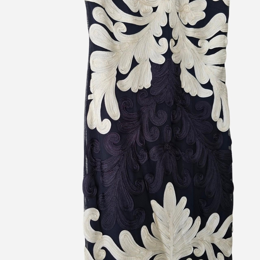 Frank Lyman Navy & Off-White Embroidered Sheath Dress (Style 68109U) - Picture 3 of 7
